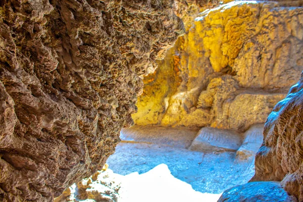Cave Stalactite Rocks Background Texture — Stock Photo, Image