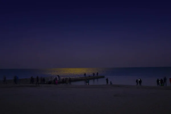 Fondos Panorámicos Las Olas Nocturnas — Foto de Stock