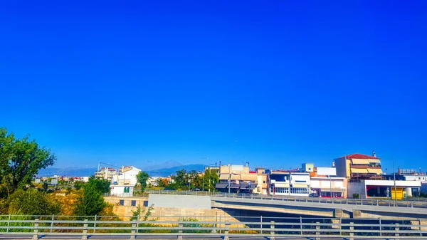 Árvores Florestais Cidade Panorama Rodovia — Fotografia de Stock