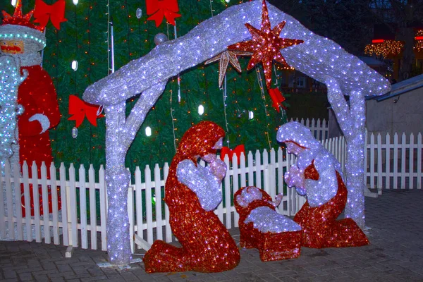 Рождественский Декор Гирляндная Иллюминация — стоковое фото