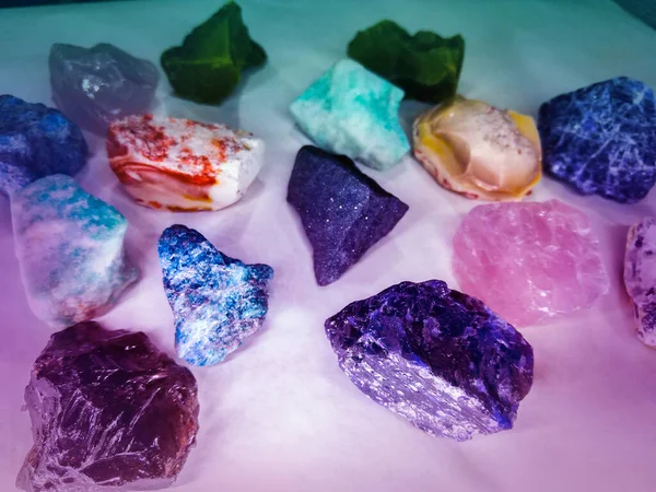 Surtido Hermosas Piedras Preciosas Cristales — Foto de Stock