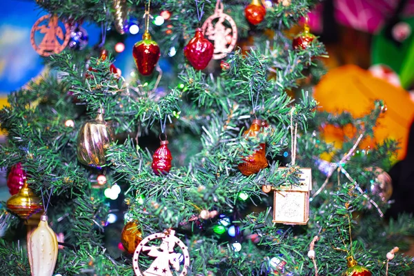 Árbol Navidad Juguete Bola Decoración Fondo —  Fotos de Stock