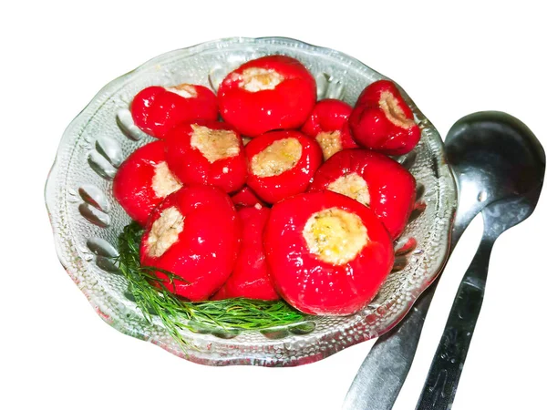 Stuffed Bell Peppers Rice Mozzarella — 图库照片