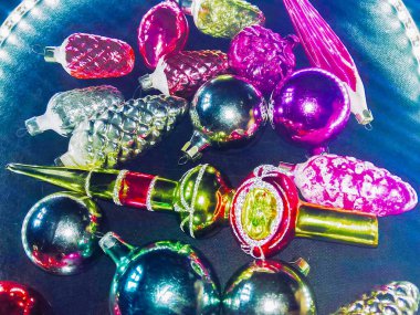 Noel ağacı oyuncak topu dekorasyonu arka planı