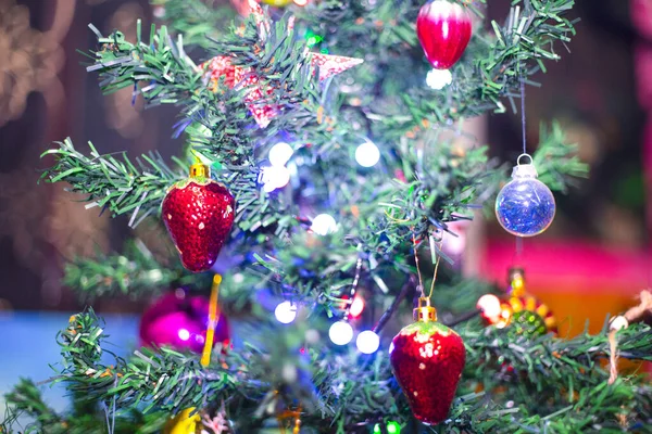 Arbre Noël Jouet Boule Décoration Fond — Photo