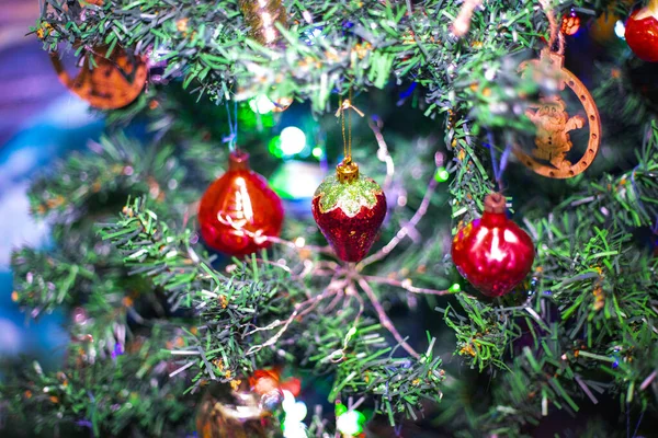 Christmas Tree Toy Ball Decoration Background — Stock Photo, Image
