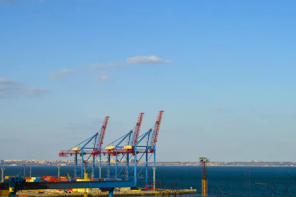 Panorama Port Konteynırı Yükleme Ulaşım — Stok fotoğraf