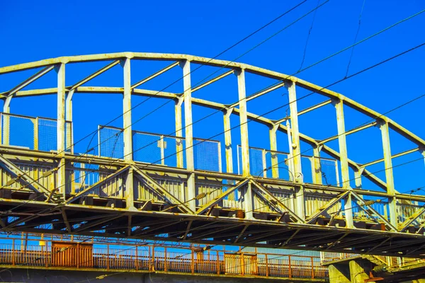 Spoorbrug Van Metaal Klinknagels — Stockfoto