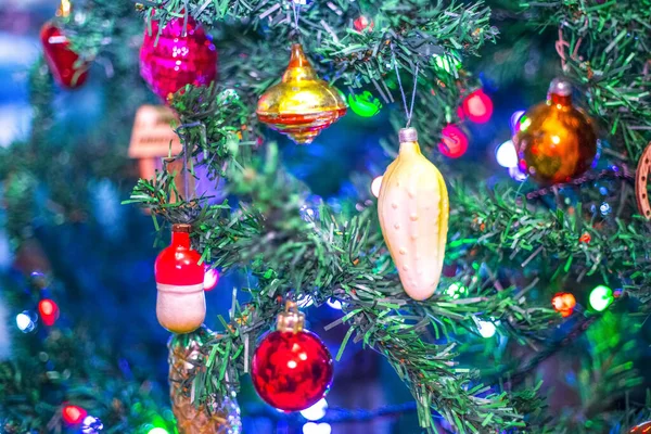 Arbre Noël Jouet Boule Décoration Fond — Photo