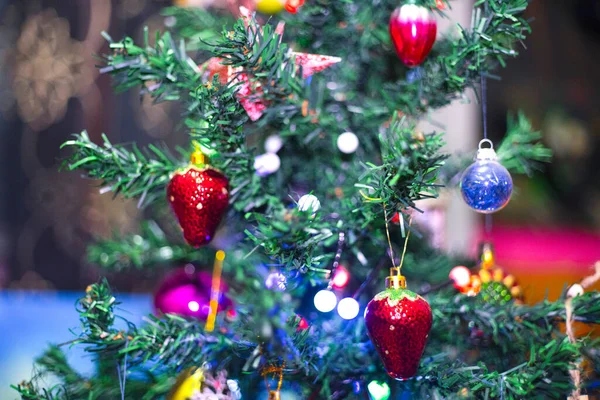 Arbre Noël Jouet Boule Décoration Fond — Photo