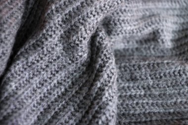 Desenli gri örülmüş kumaş..