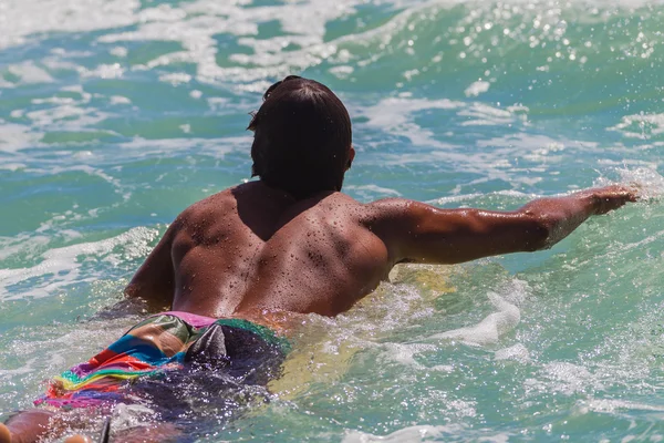 Surfer Paddling Overhead — Stock Photo, Image