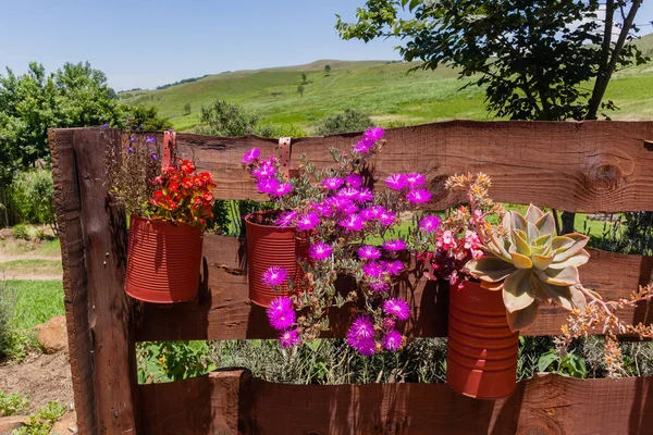 Cerca de vasos de flores — Fotografia de Stock