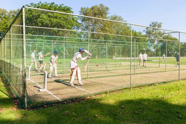 Cricket Batsmen Practice Nets — Stock Photo, Image