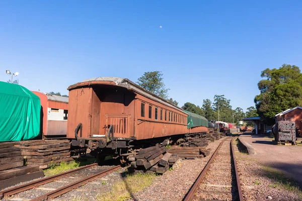 Trains Passenger Coaches Steam Graveyard Station — Stock Photo, Image