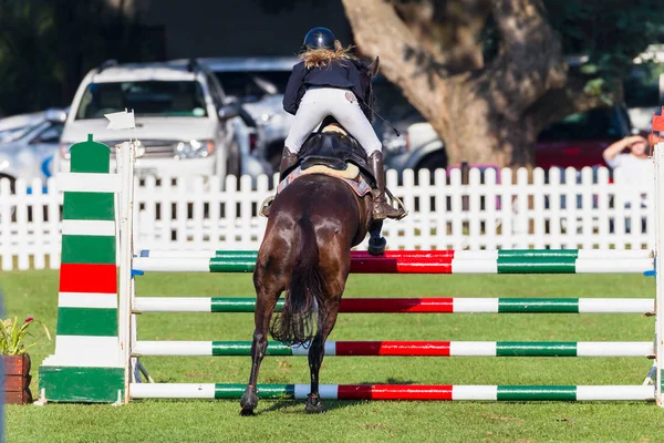 Show Jumping Horse Avvicinamento Abstract — Foto Stock