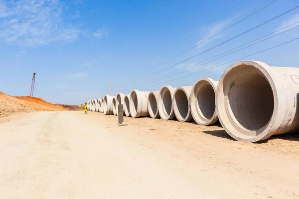 Strade di costruzione Tubi di scolo tempesta — Foto Stock