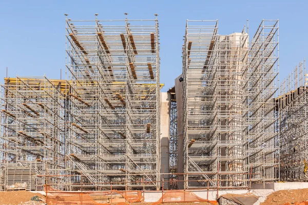 Construção Estrutura de andaimes de aço — Fotografia de Stock