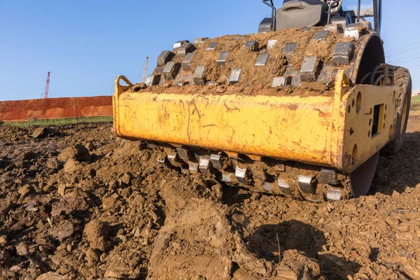 Construction Earthworks Landfill Compactor Machine — Stock Photo, Image