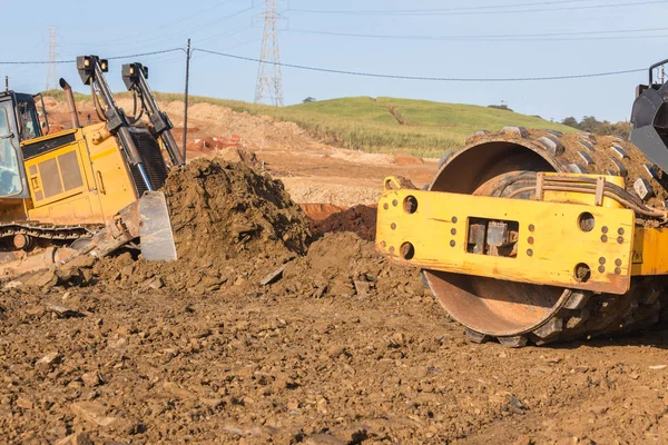 Construction Earthworks Landfill Compactor Machine — Stock Photo, Image