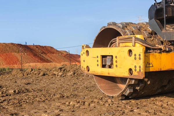Construction Earthworks Landfill Compactor Machine — Stock Photo, Image