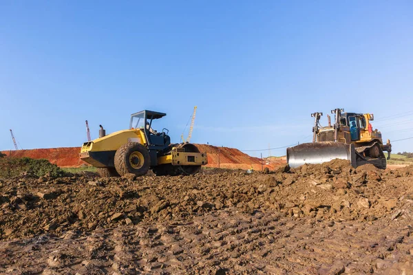 Máquinas de compactador construção terraplanagem Dozer — Fotografia de Stock