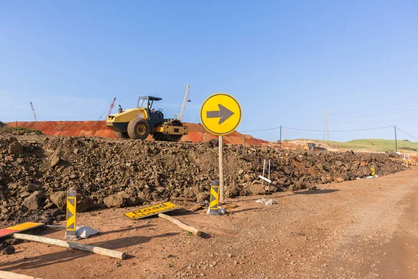 Construction Earthworks Landfill Compactor Machine — Stock Photo, Image