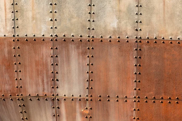 Placas remachadas de acero del barco —  Fotos de Stock