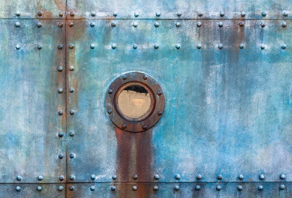Ship Cabin Porthole Steel Riveted Plates — Stock Photo, Image
