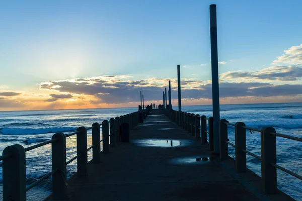Beach Dawn Ocean Pier — Stock Photo, Image