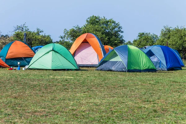 Camping Tents Dozen Outdoors — Stock Photo, Image