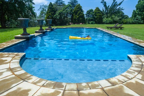 Girl Swimming Pool Air Matt Summer — Stock Photo, Image