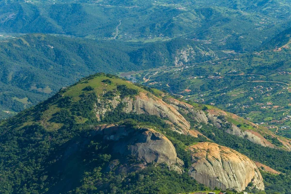 Flying Africa Rural Homes Valleys Mountains — Stock Photo, Image