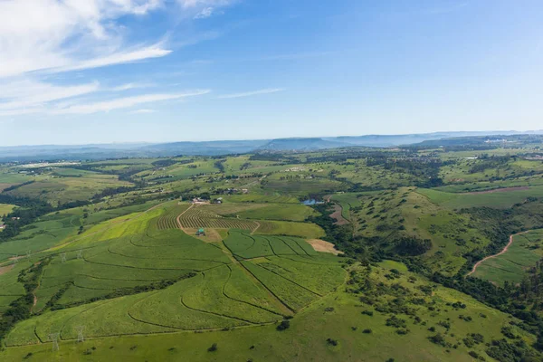 Flying Farmlands Landscapes — Stock Photo, Image