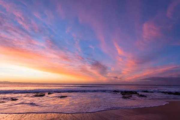 Dawn Cênico Céu Nuvens Paisagem Praia — Fotografia de Stock