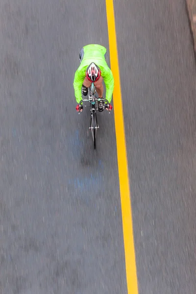 Cyclist  Motion Blur Overhead — Stock Photo, Image