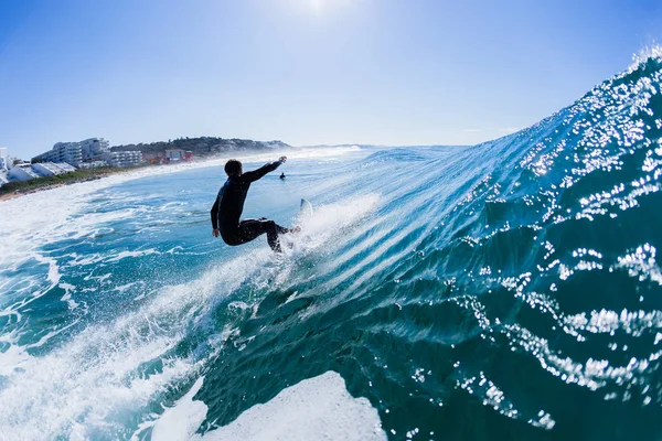 Surf Surfer Ride foto trasera del agua — Foto de Stock