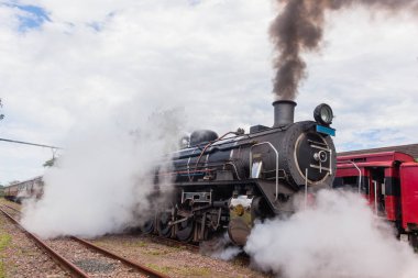 Buhar tren Closeup egzoz