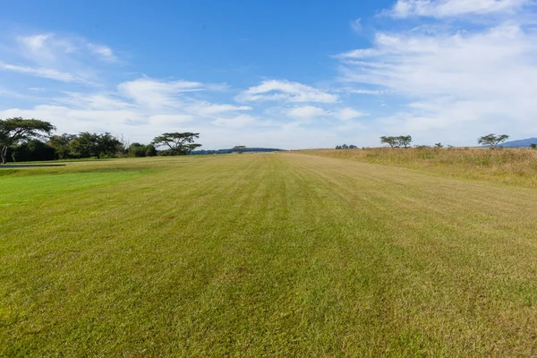 Aircraft Grass Airfield Runway Countryside — Stock Photo, Image
