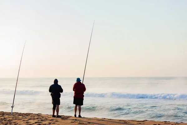 Rybáři Beach Moře Mlha Krajina — Stock fotografie