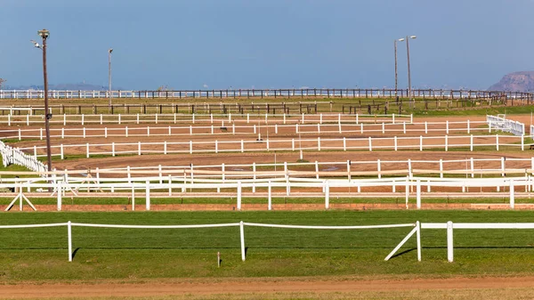 Treinamento de Cavalo Equestre Paddock Fences Track — Fotografia de Stock