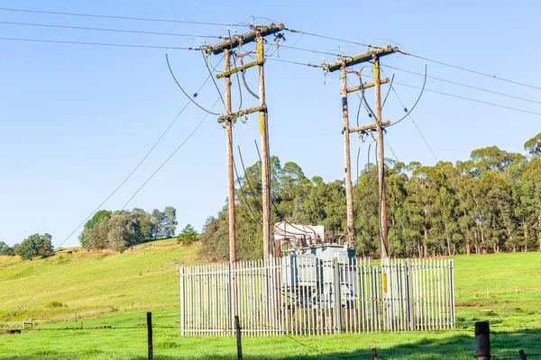Elektricitet Transformatorenhet Landsbygd — Stockfoto