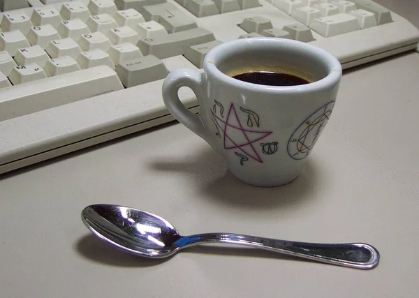 Braunes Kaffeetrinken Morgengetränk — Stockfoto