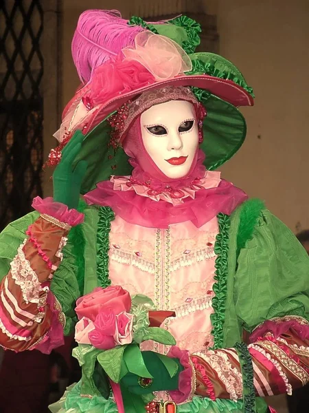 Mascarada Carnaval Veneza Trajes Face Máscara — Fotografia de Stock