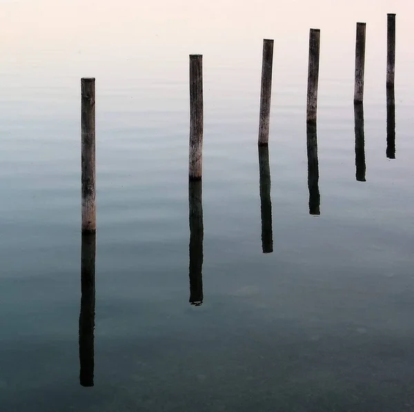 Wooden Pier Lake — Stock Photo, Image