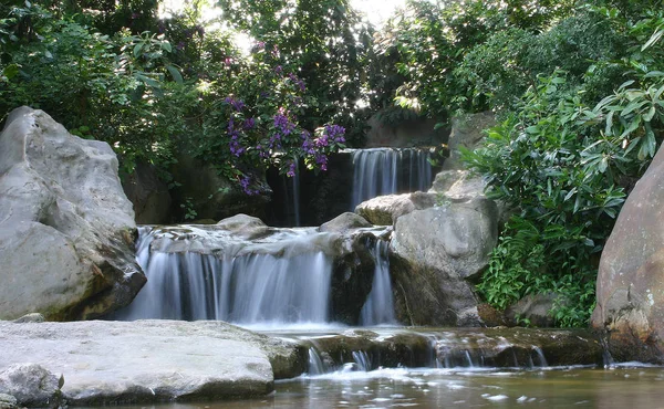 Small Waterfall Located Japanese Garden North Park Dusseldorf — Stock Photo, Image
