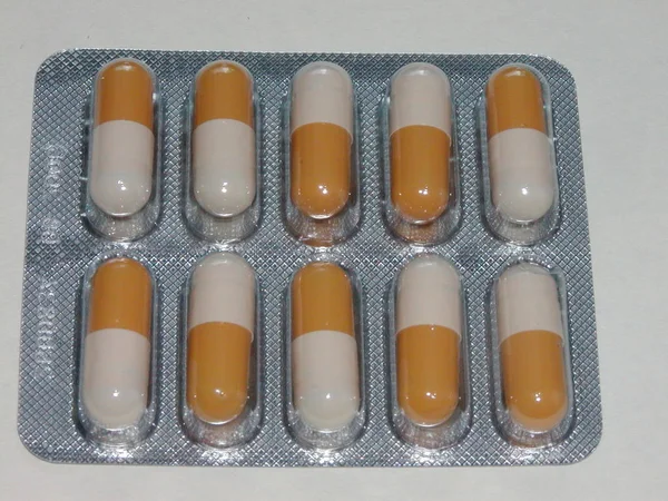 Zdravotnické Farmaceutické Kapsle Lék — Stock fotografie