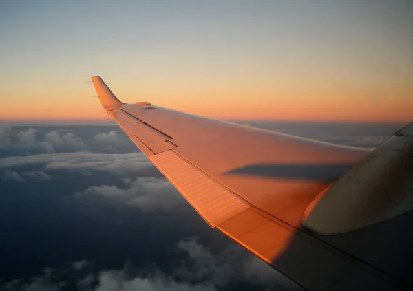 飛行機の窓の翼 — ストック写真