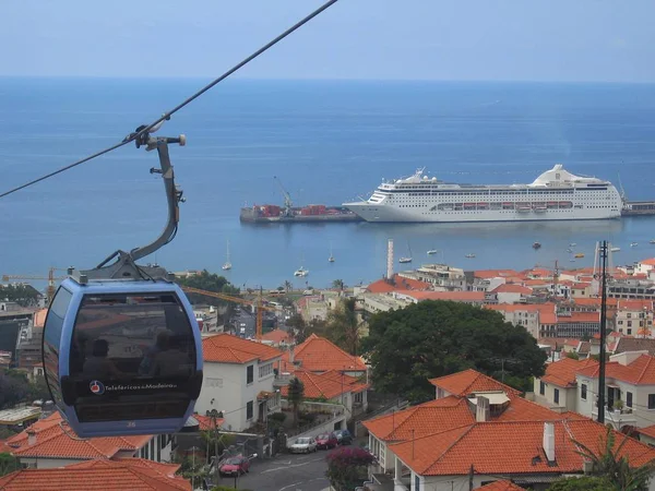 Funicular Funchal Madeira Com Vista Para Porto — Fotografia de Stock