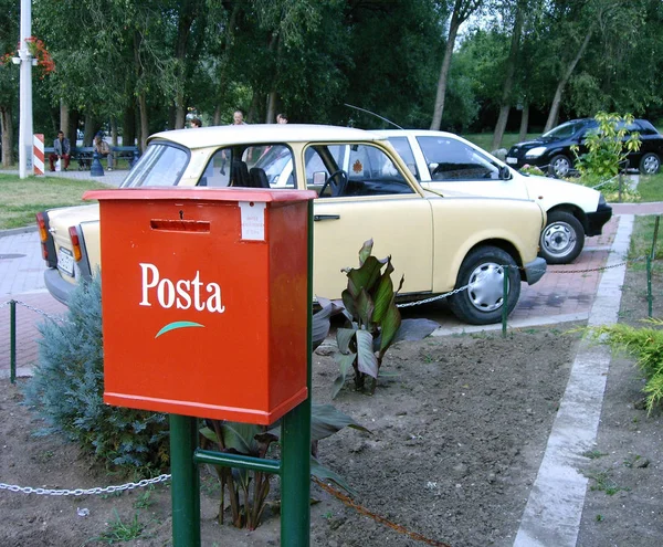 Parking Rouge Dans Rue — Photo